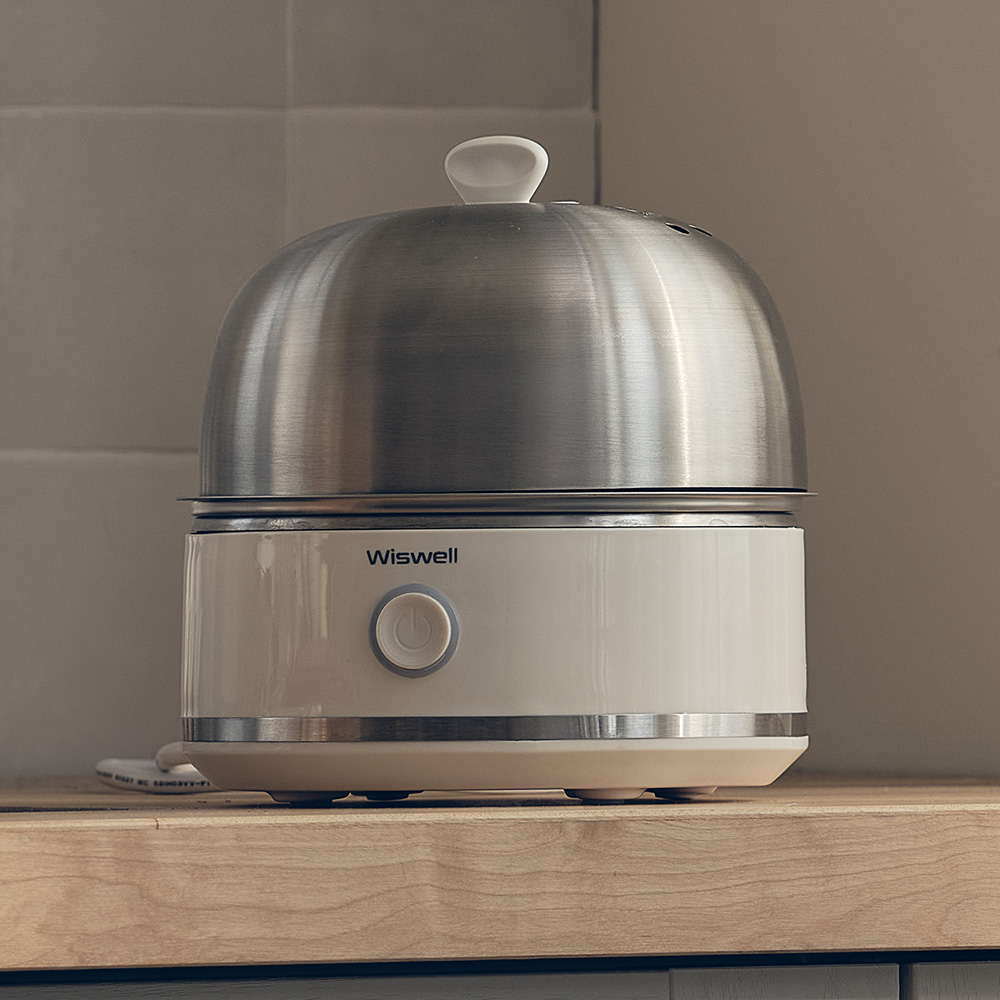 위즈웰 계란찜기 올 스테인리스 전기 찜기 기계 스텐 달걀 삶기 에그스팀