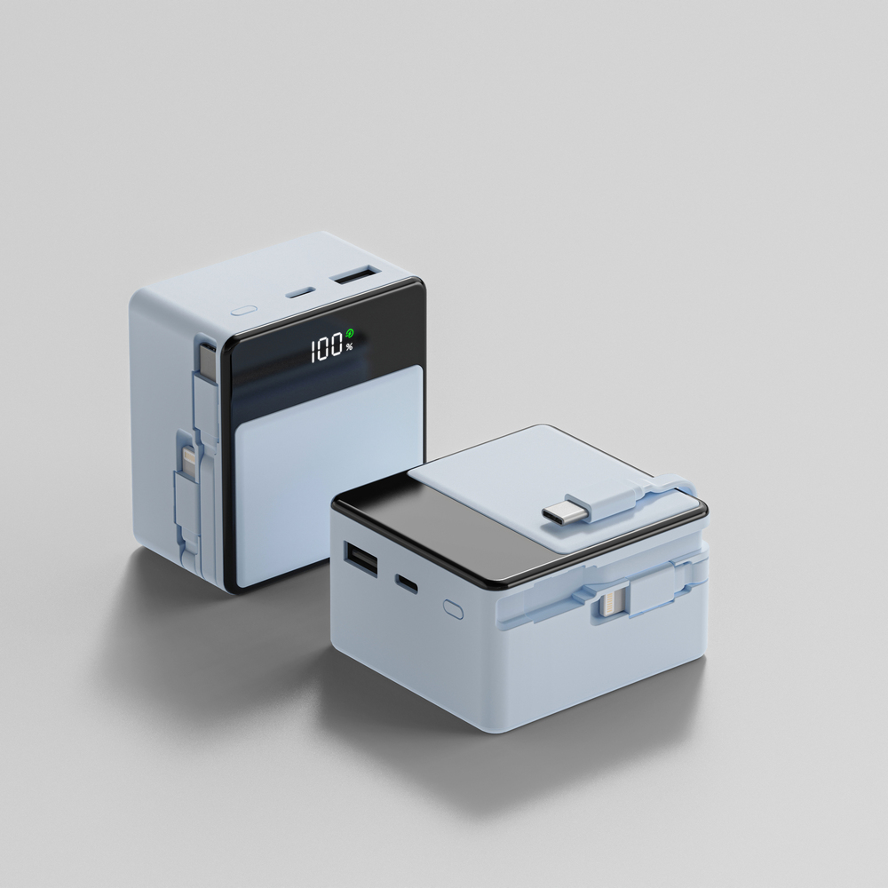 미니덕트 쿼드로 대용량 미니 보조배터리 PD 22.5W 고속충전 20000mAh, 매트 블랙 - 상세 이미지 3