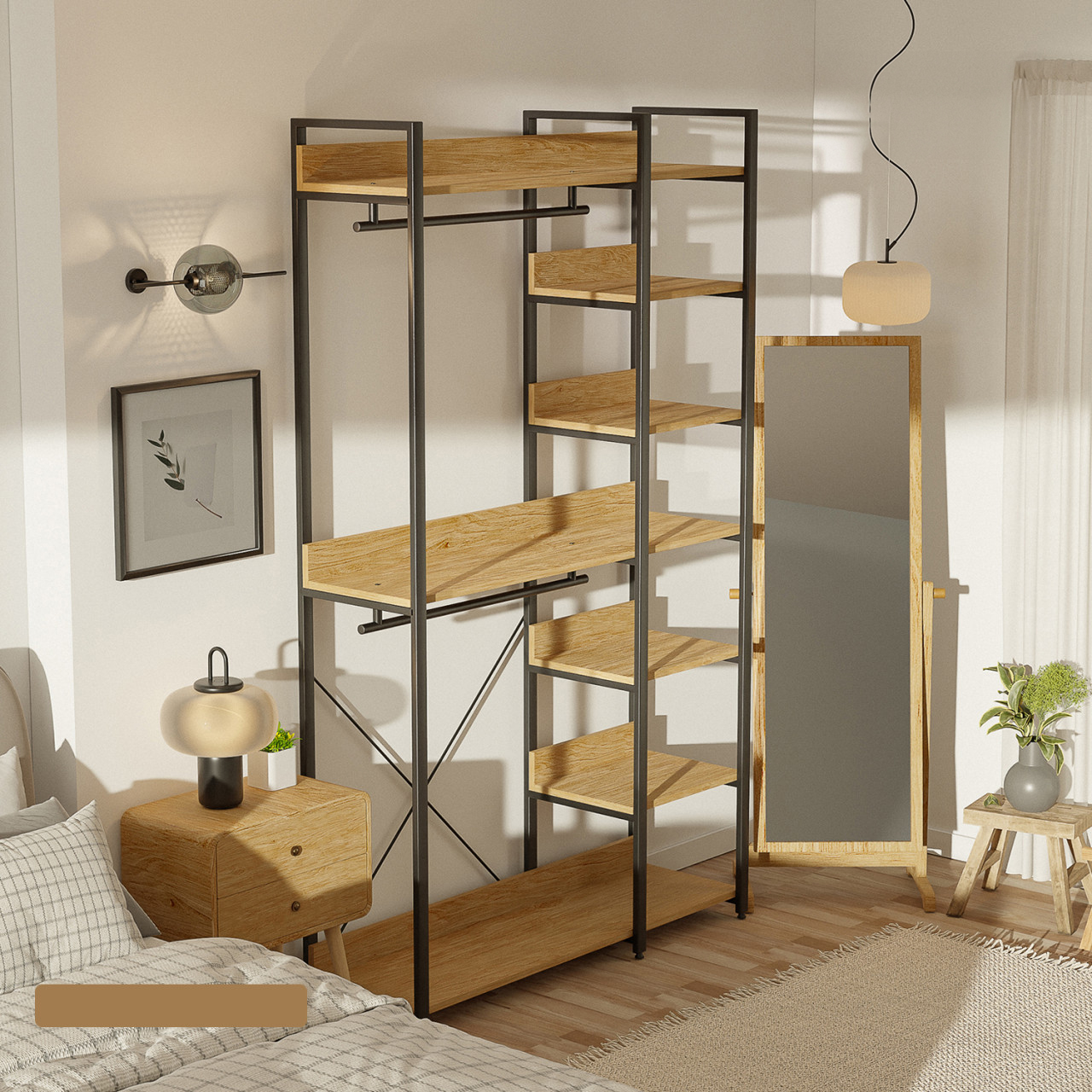 시스템행거 선반 행거 1200 드레스룸 행거 비키니 옷장 고정식