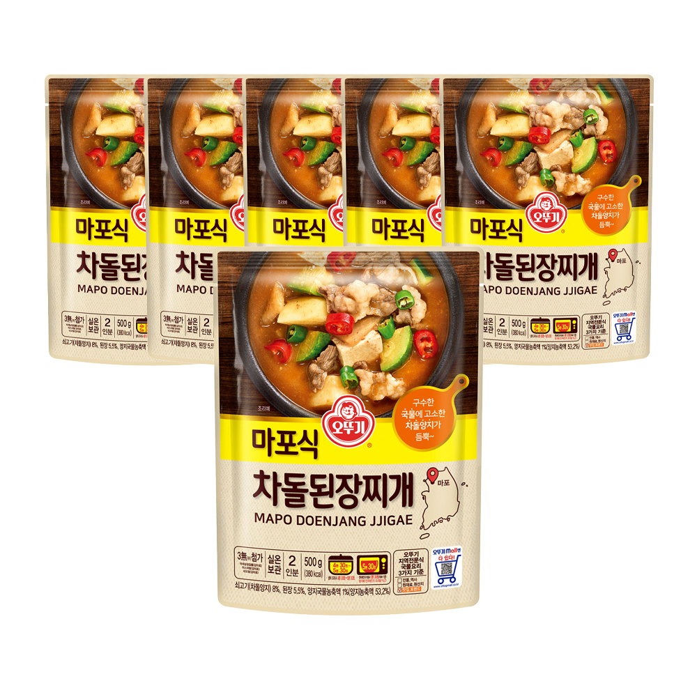 오뚜기 마포식 차돌된장찌개 500g 6개 - 상품 이미지