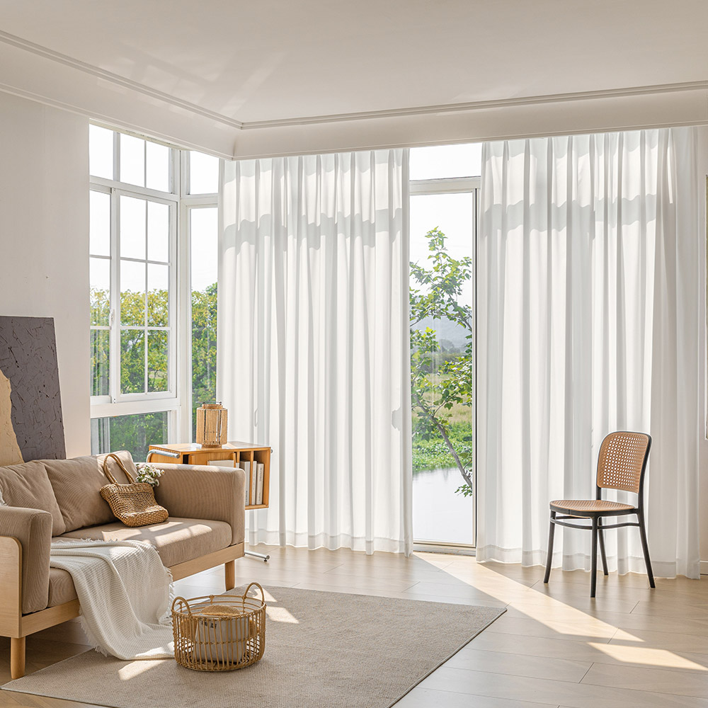 [맞춤제작] 더초이스 소프트 맞춤 핀형커튼 거실커튼 비침없는 암막 차르르 쉬폰커튼 아일렛형