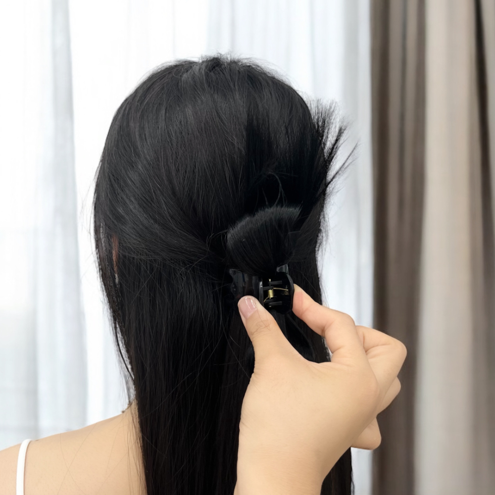 까치번 가시머리 로우번 올림 집게핀 헤어핀 블랙 : 제로투커머스