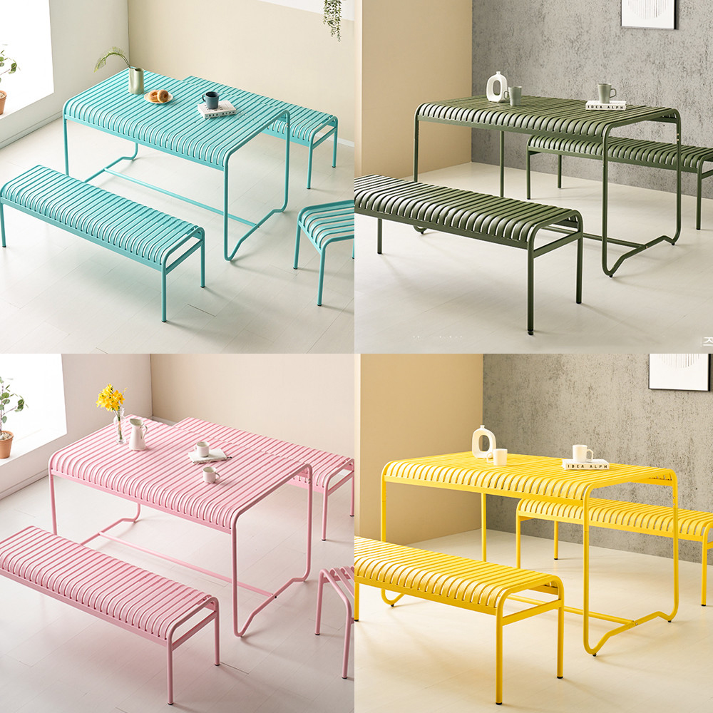 철제 카페테이블 4인용 식탁 업소용 테이블 야외 다이닝 테이블