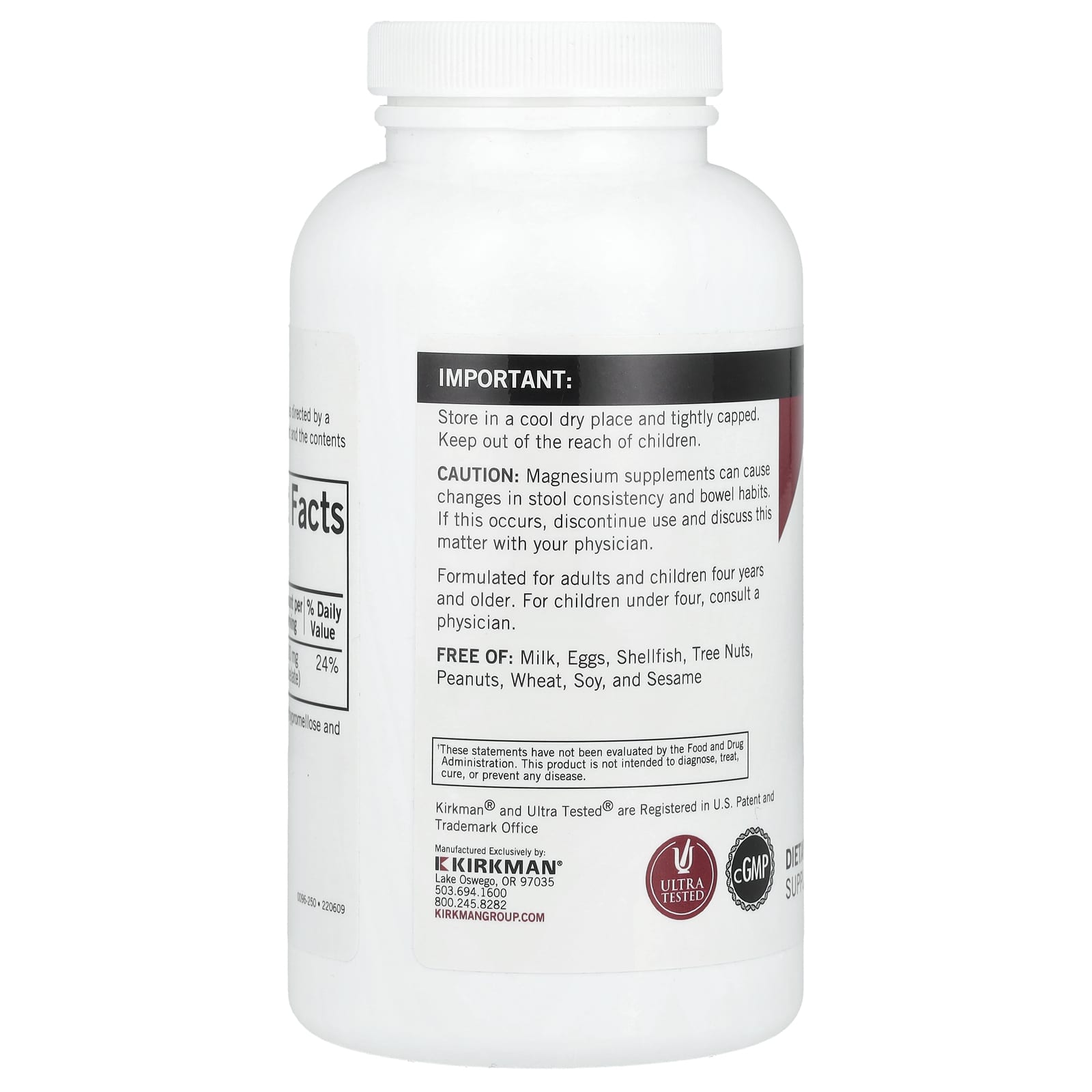 컬크맨랩 킬레이트 마그네슘 비스글리치세이트 100mg 250정 x 3병 - 상세 이미지 3
