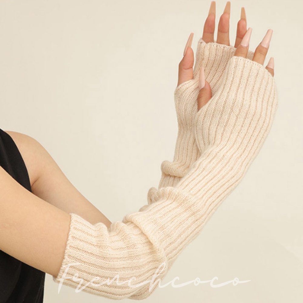 프렌치코코 골지 사무실 롱 니트 암워머 손토시 팔워머