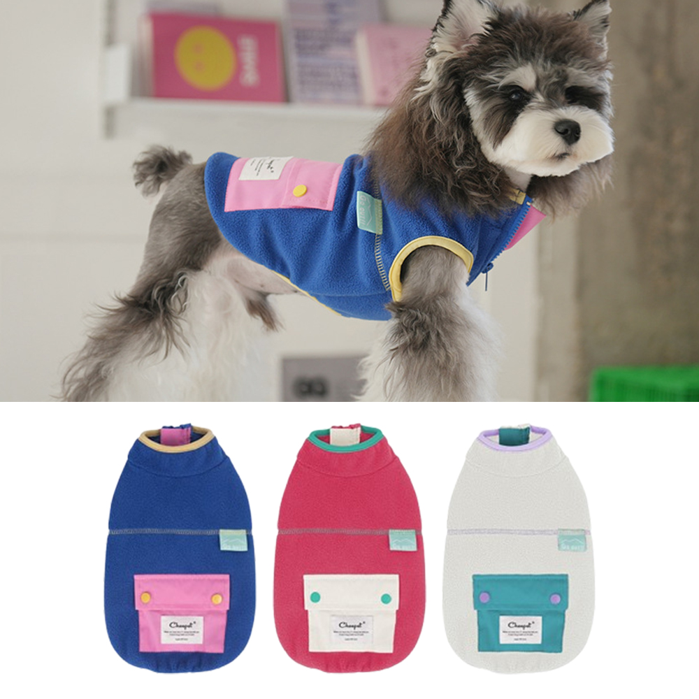 강아지옷 고양이 애견 기모 후리스 뽀글이 지퍼 조끼 겨울옷 방한 패딩 의류 점퍼