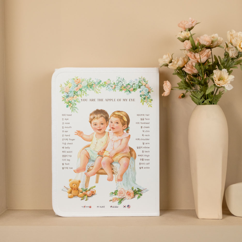 세이펜호환 아기병풍 쁘띠아코 완제품 신생아 터미타임 그린리프 5단 3mm 구름 거울 이미지 3