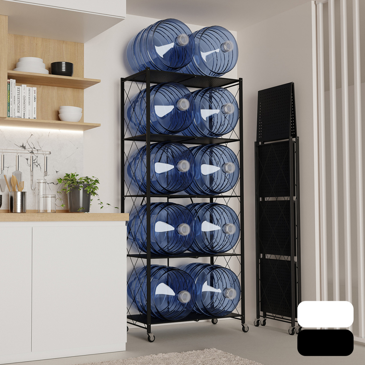 이동식 선반 5단 틈새 세탁실 수납장 플리마켓 매대 이동식 폴딩 수납장