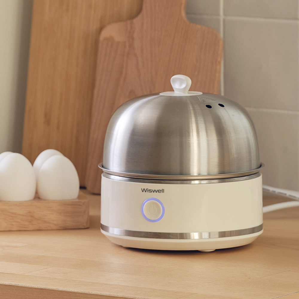 위즈웰 계란찜기 올 스테인리스 전기 찜기 기계 스텐 달걀 삶기 에그스팀