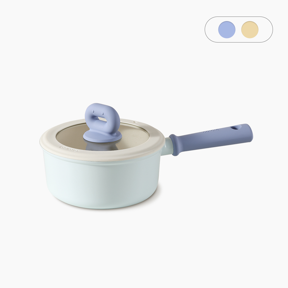 까로떼 리틀빈 인덕션냄비 편수 라면냄비 18cm, 크림블루