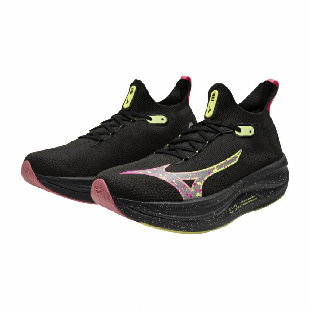 미즈노 MIZUNO 러닝화 네오 비스타 마라톤화 조깅화 2E 블랙x핑크 - 상품 이미지