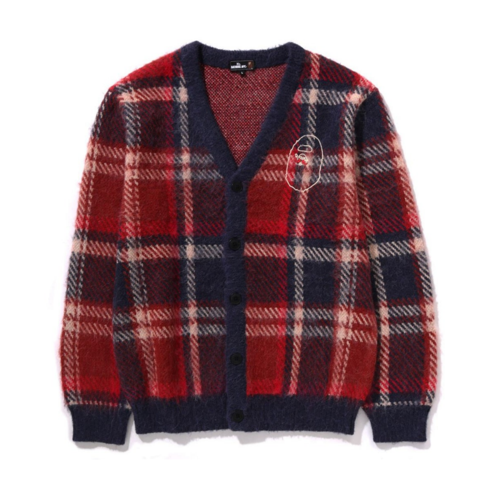 베이프 가디건 MOHAIR CHECK JACQUARD 7K80-120-305 - 메인 이미지