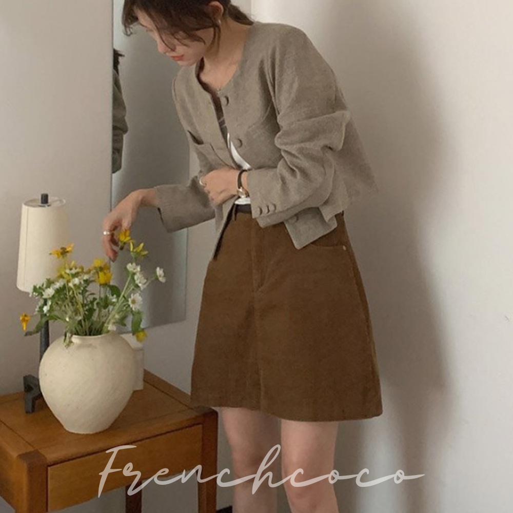 프렌치코코 단정한 여성 트위드자켓 크롭자켓 하객룩 - 상품 이미지