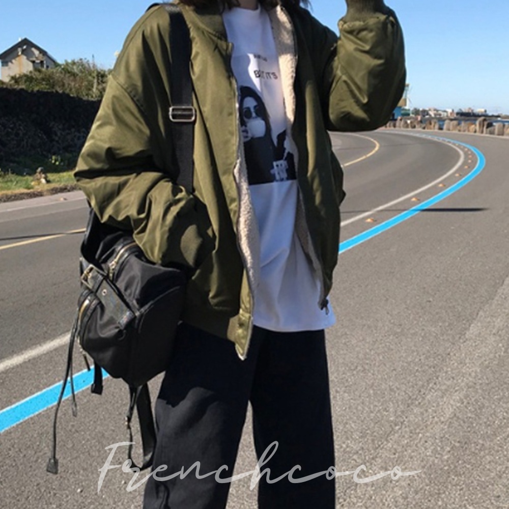 프렌치코코 항공 점퍼 패션 양면 리버시블 양털