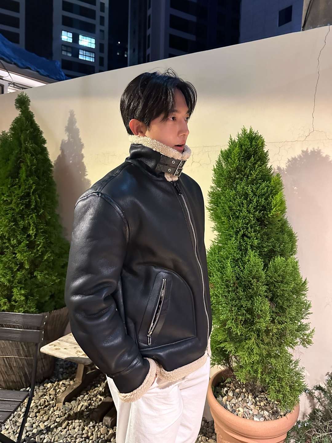 남자무스탕 남자무스탕코디 레더자켓 - 상품 이미지