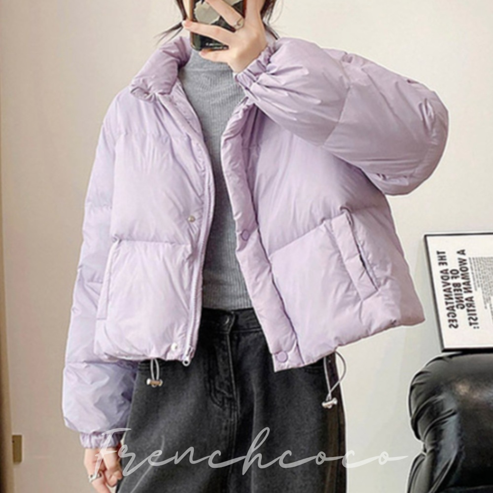 프렌치코코 크롭기장 패딩 점퍼 가벼운 - 상품 이미지