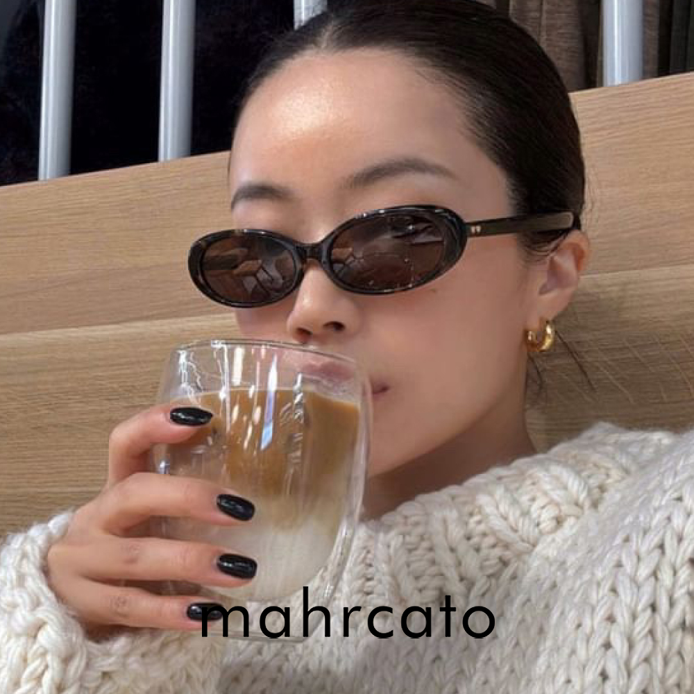 마르카토 선글라스 카이아 kaia c002 호피 레오파드 오벌 여자 긱시크 뿔테 - 상품 이미지