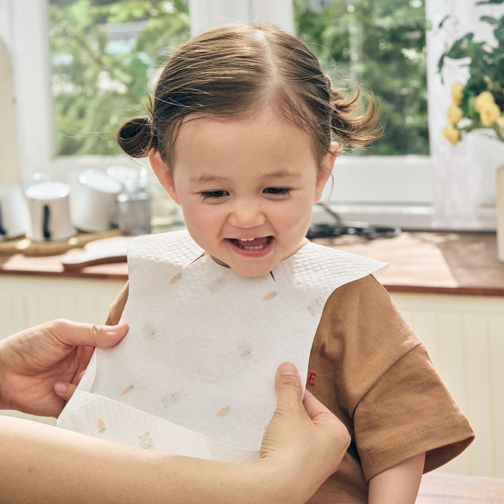 아가짱 일회용 아기 방수 턱받이 100매, 토끼, 1개