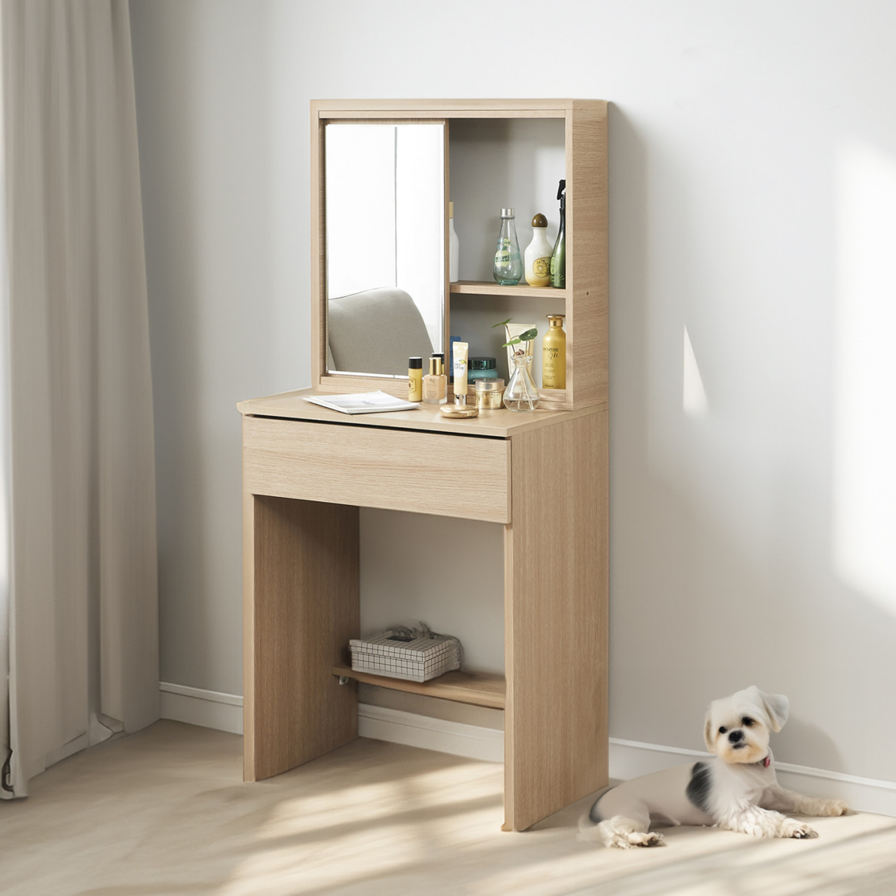 수납 화장대 600 거울 입식 화장대 미니 엔틱 화장대 공주 서랍