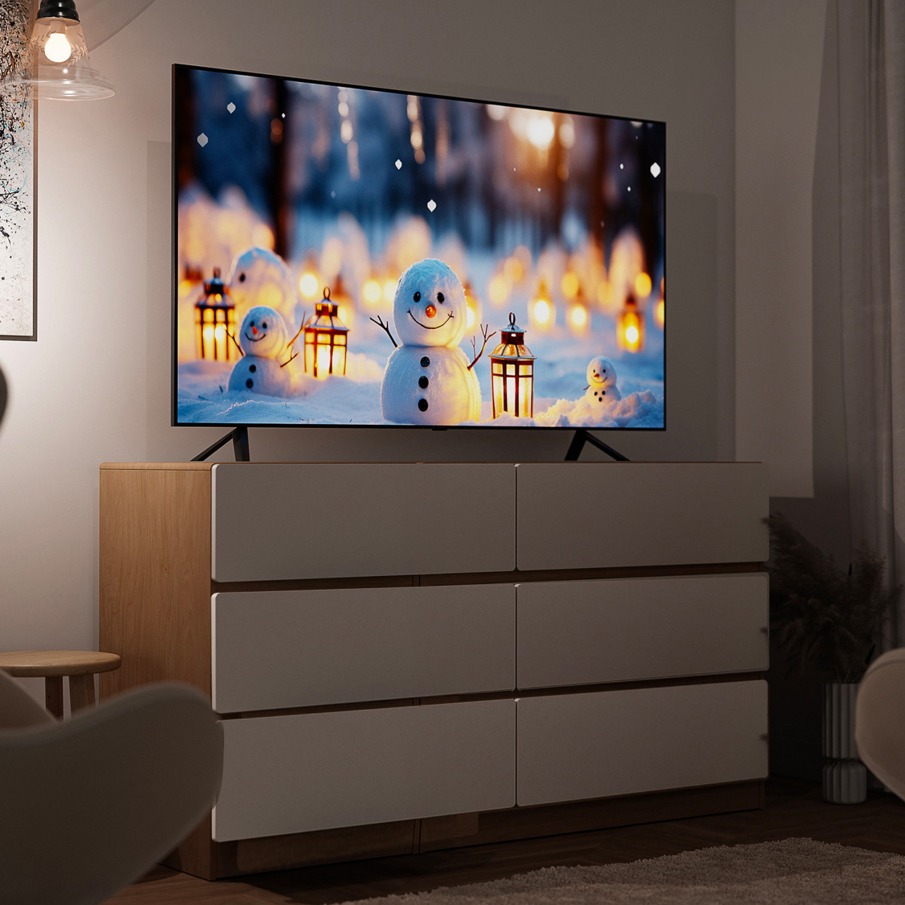 거실서랍장 1200 높은 거실장 TV 다이 서랍장 3단 티비다이