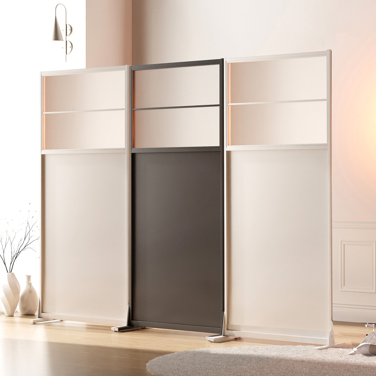 철제파티션 공간분리 파티션 높은 가림막 불투명 유리 파티션 80180