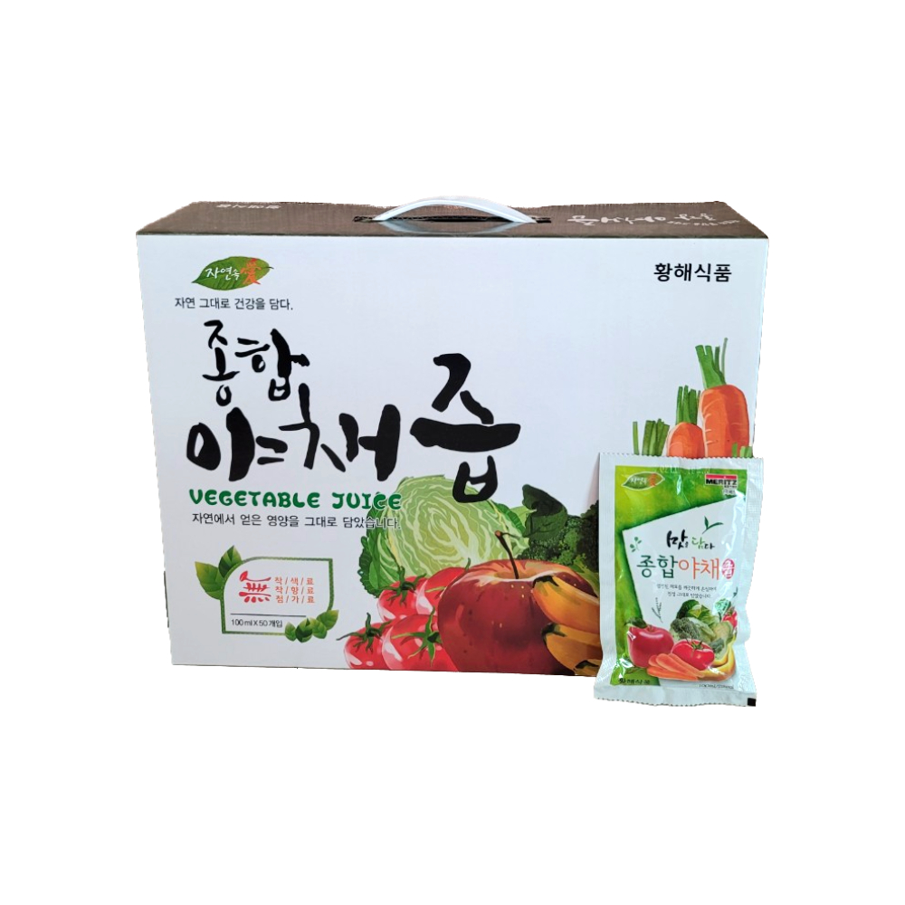 황해식품 야채즙 양배추 브로콜리 즙 사과 50포, 1개 - 상세 이미지 2