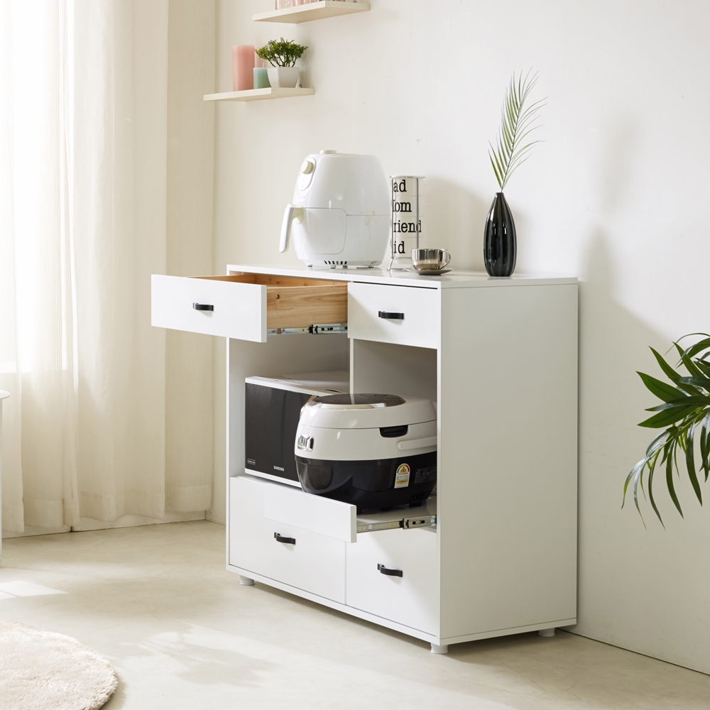 레모노 밥솥레일선반 밥솥장 전자렌지 수납장 선반 다이