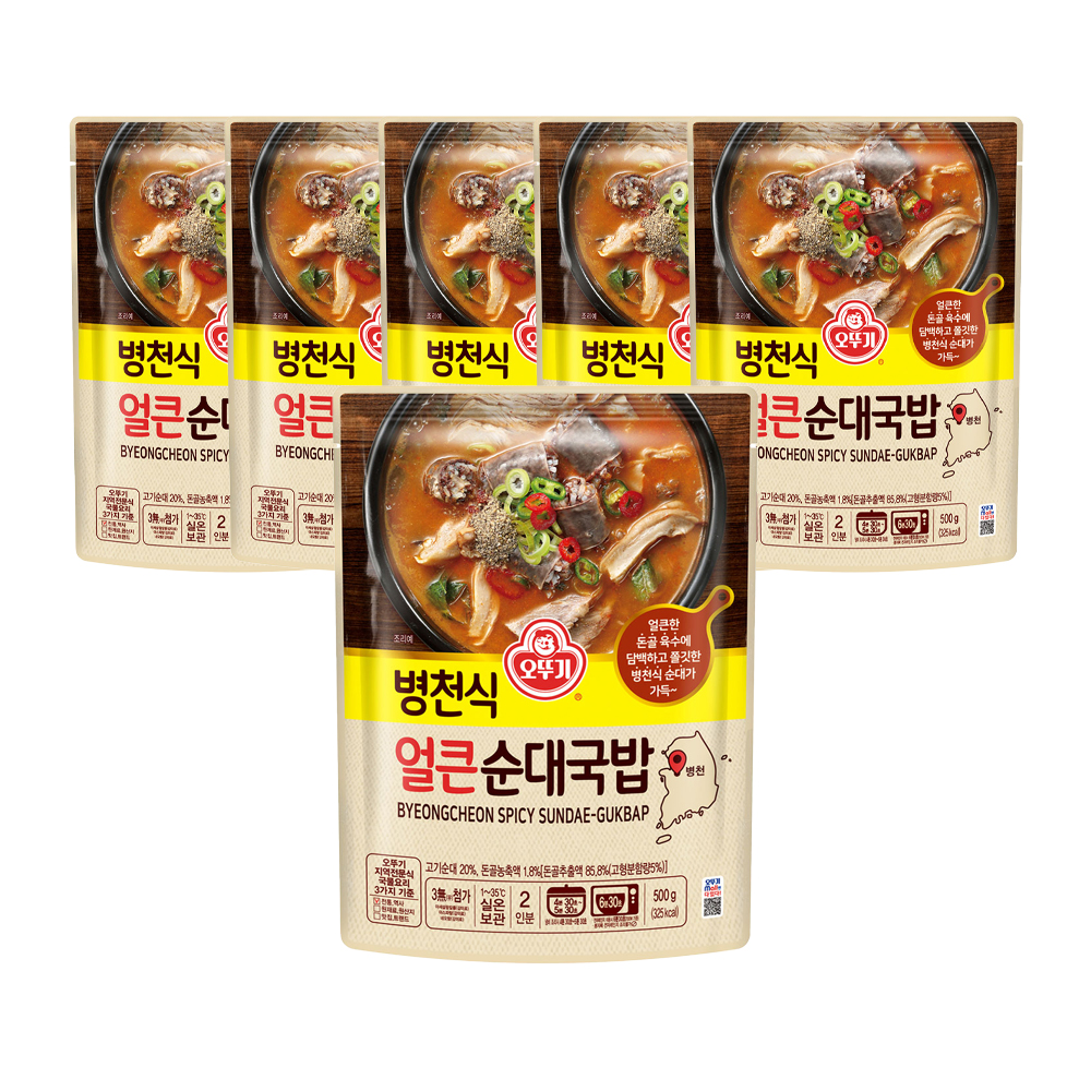 오뚜기 병천식 얼큰순대국밥 500g 6개 - 상품 이미지