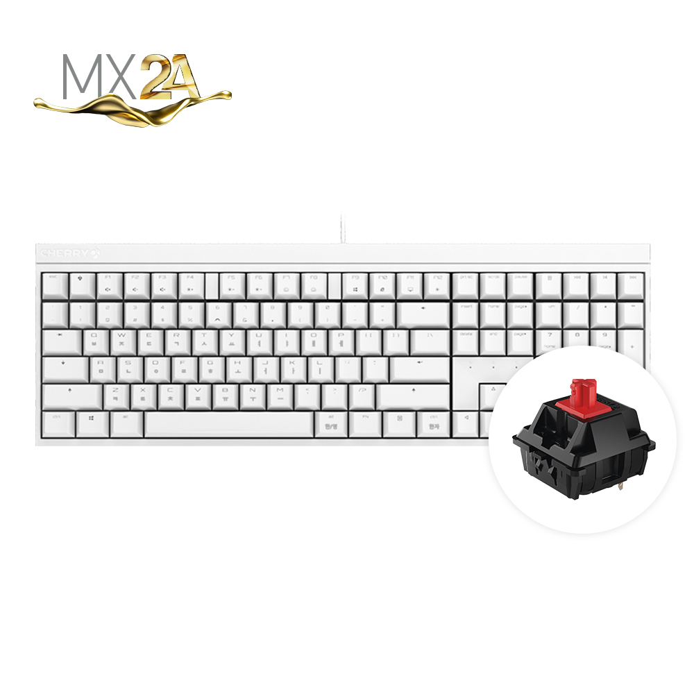 체리 MX 2.0S 기계식 키보드 사무용 저소음 풀배열 화이트, MX2A 적축