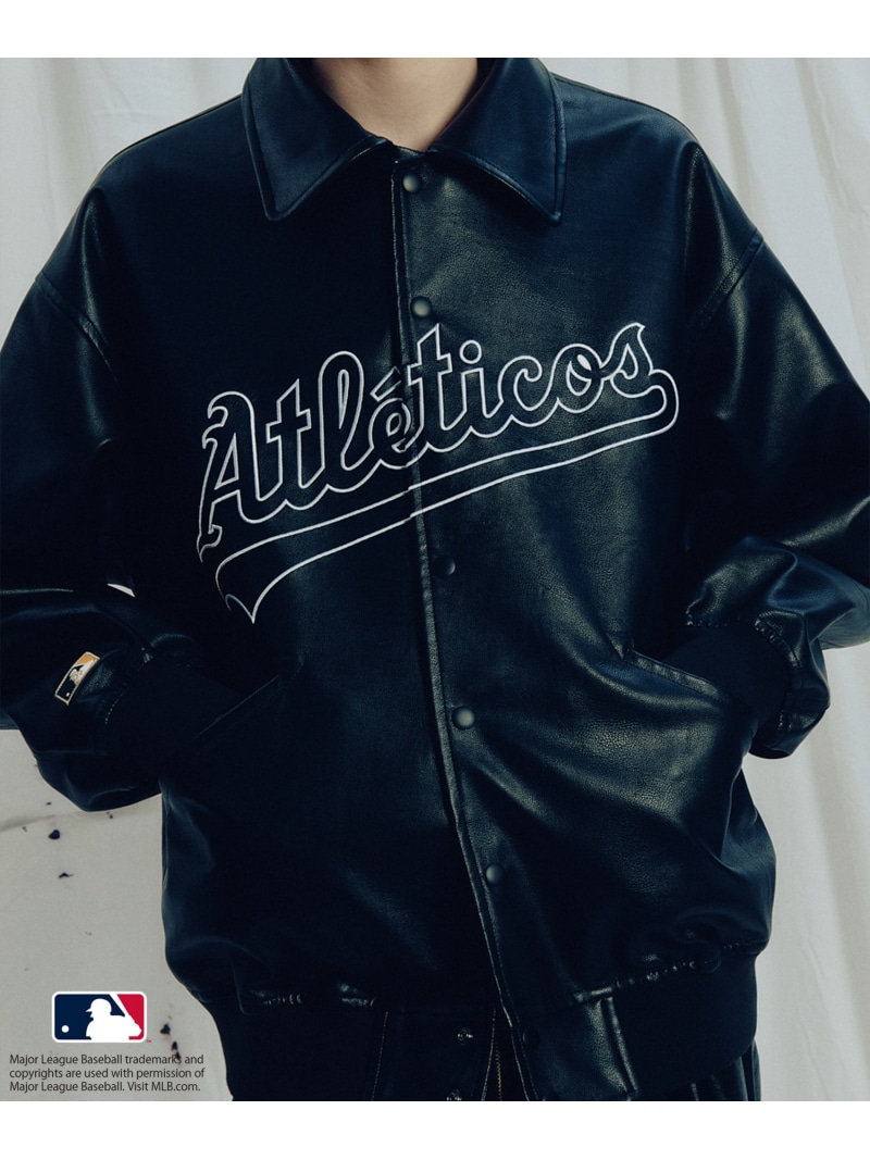 MLB 엠엘비 x 준레드 별주 엠브로이더리 레더 블루종 스타디움 점퍼 자켓 3컬러 - 상세 이미지 3