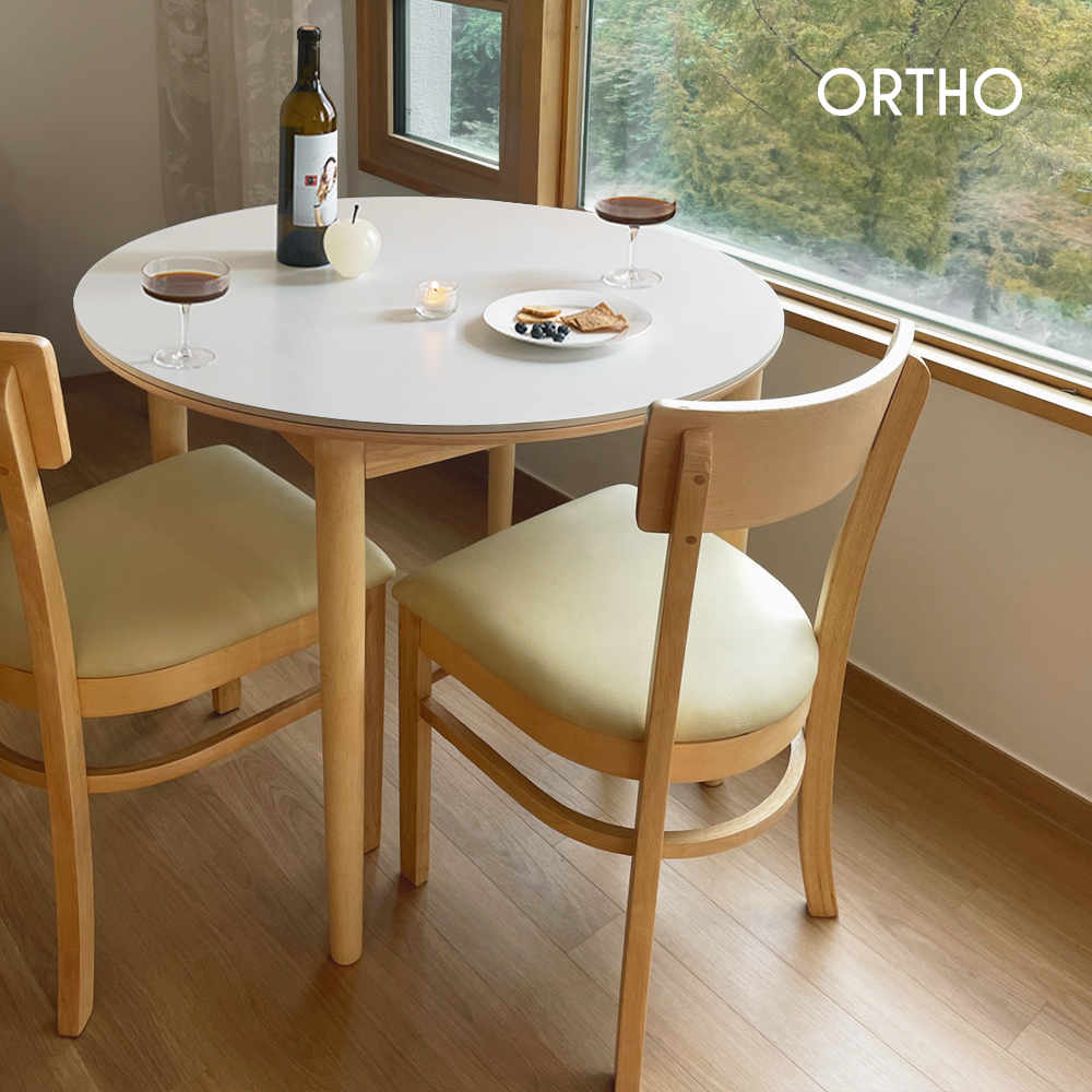올쏘 헤이 원형 원목 2인용 세라믹 식탁 카페 테이블