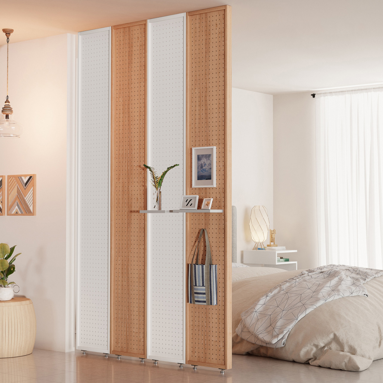 가벽파티션 타공 공간분리 파티션 우드 주방 파티션 안방 인테리어 310