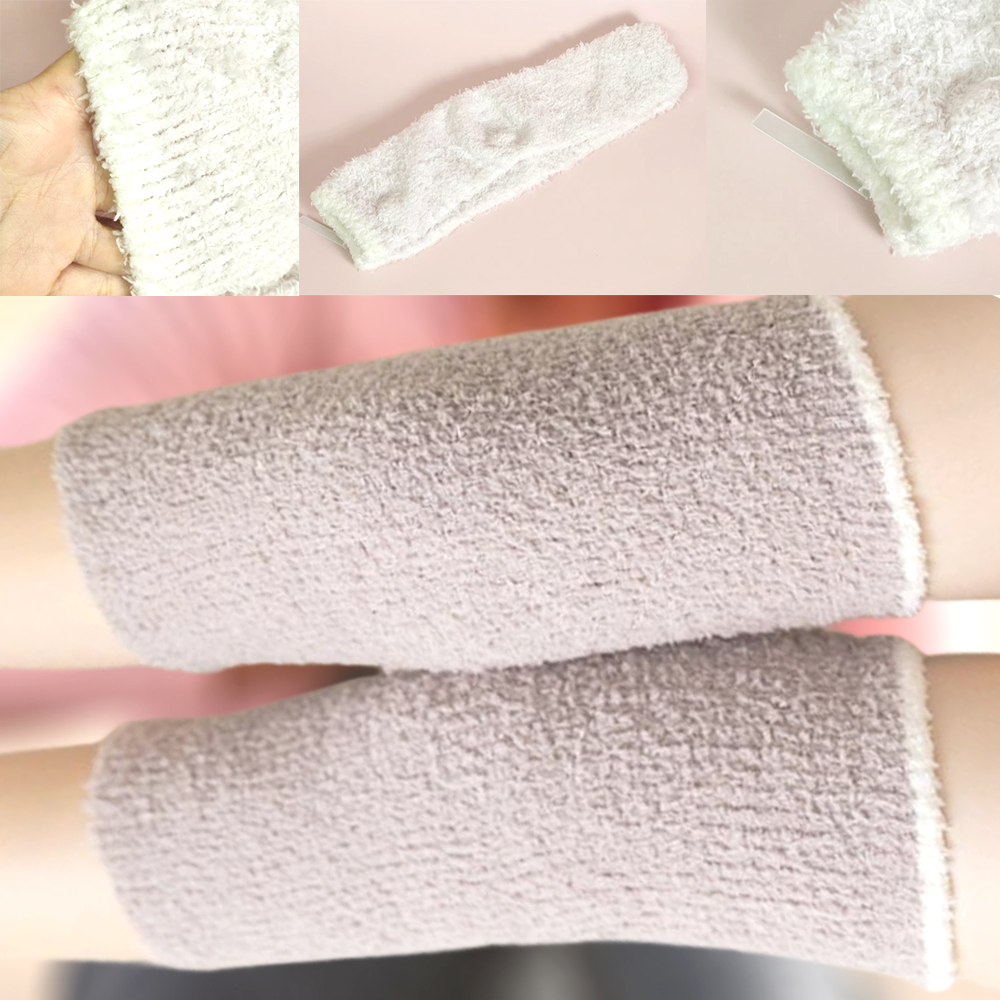 여성 보온 무릎워머 아이보리 여자 극세사 한기 시린다리 방한용 - 상품 이미지