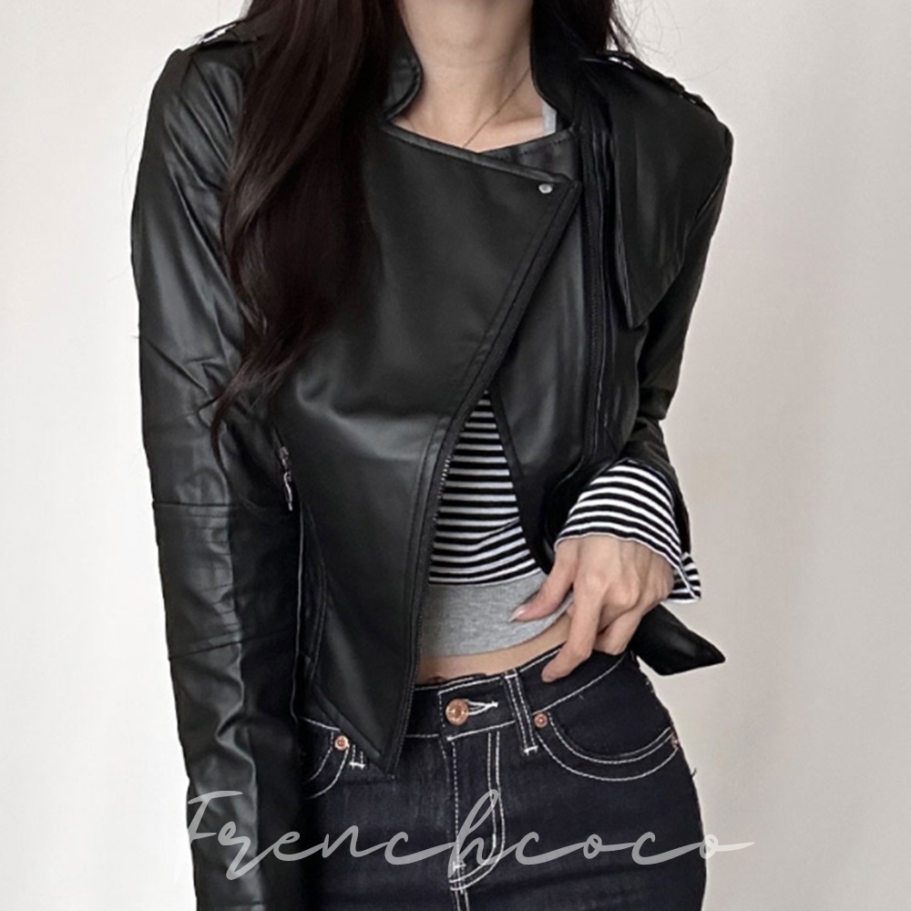 프렌치코코 가을 라이더자켓 간절기 레더자켓 가죽 재킷