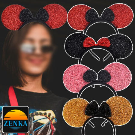 우동방구 OEM 젠카 미키 마우스 머리띠 미니 할로윈 놀이공원 인생네컷 소품 생일 응원 헤어밴드 글리터