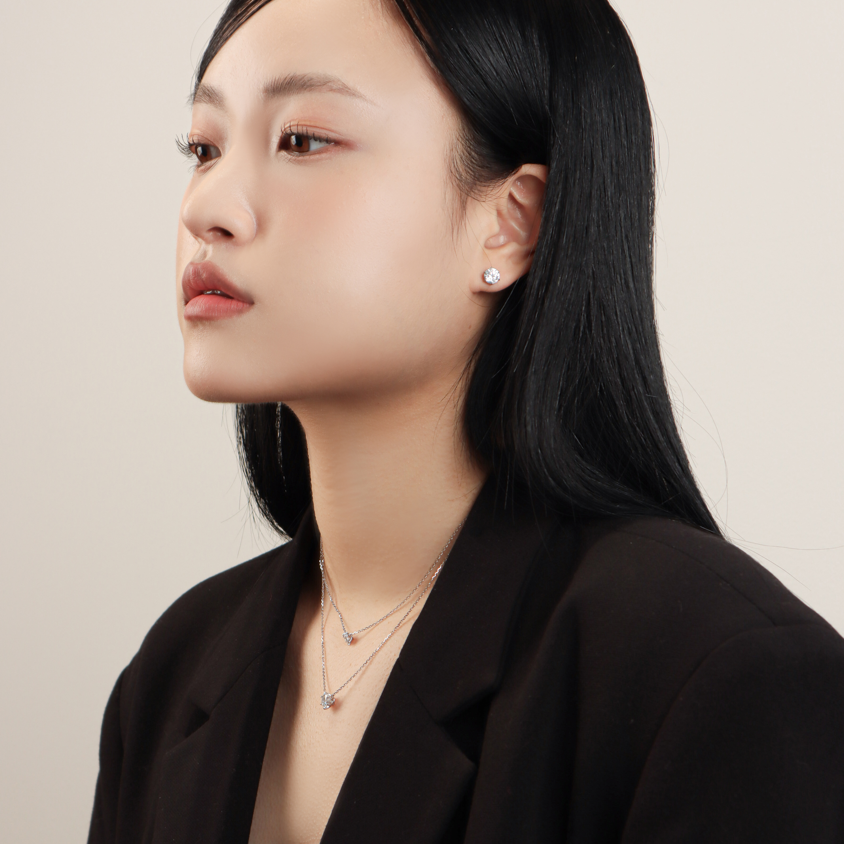 모이사나이트목걸이 5부 1캐럿 실버 목걸이 - 상세 이미지 2