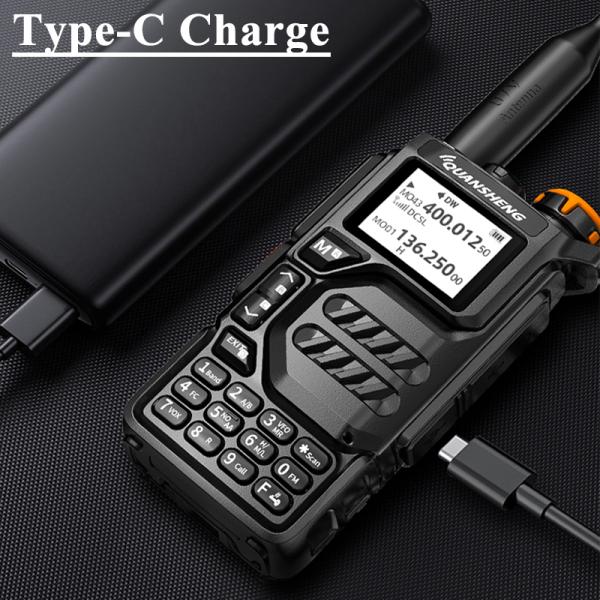 무전기 Quansheng UVK5 워키토키 양방향 라디오 풀 밴드 C 타입 충전기 AM DTMF 스크램블러 NOAA UVK6 K58 플러스 FM 햄 MHz... 