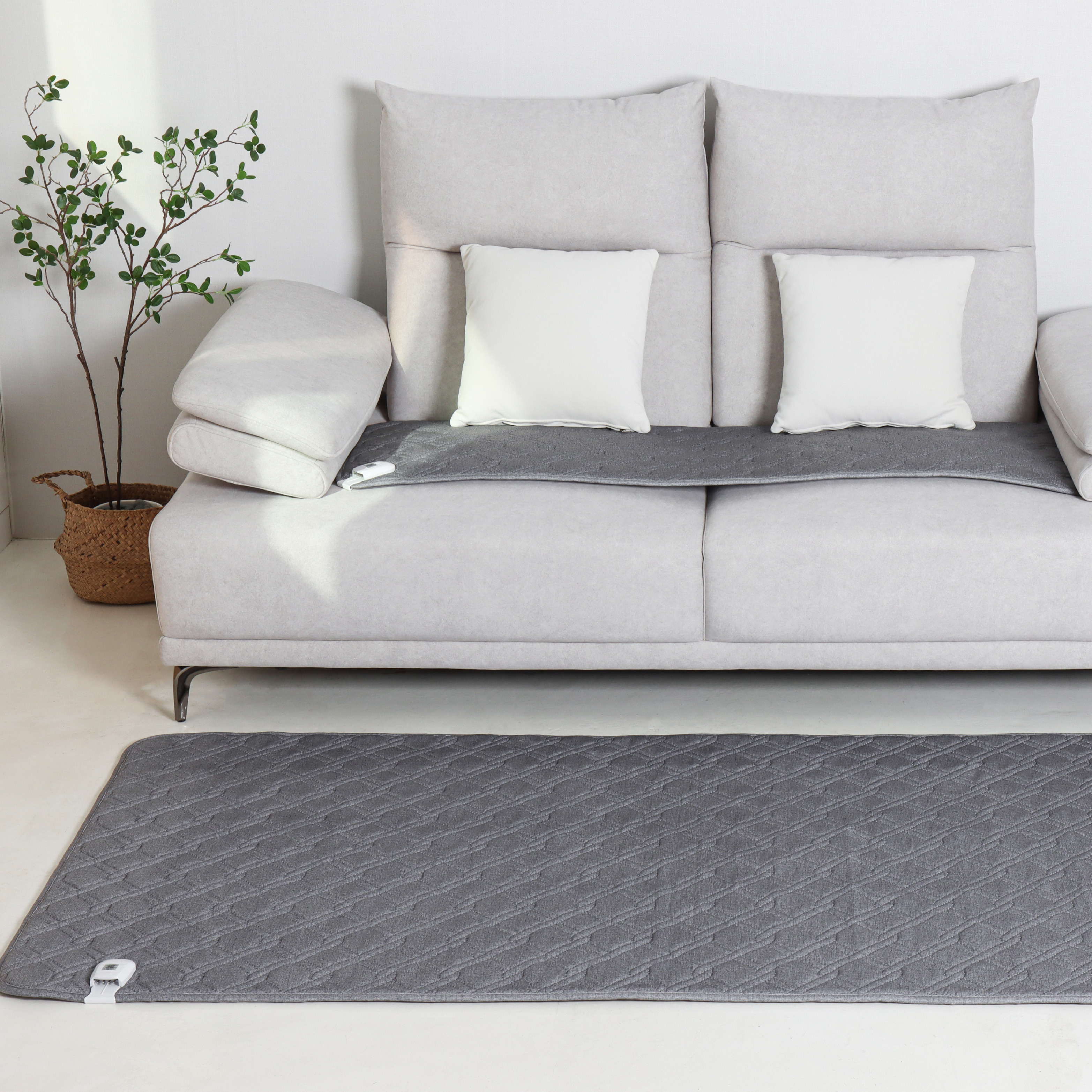 한일온열기 전기방석 쇼파 전기 매트 탄소 카본 온열매트 그래핀 소파 장판 4인용, 55x190cm, 딥멜란지