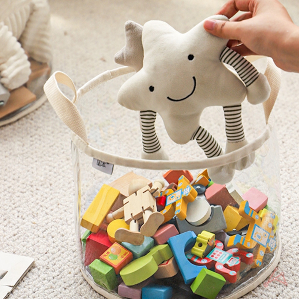 PVC 투명정리함 원형 장난감바구니 팬트리 소품수납함