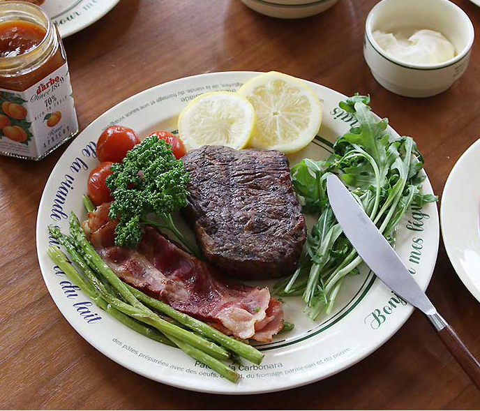 빈티지 레터링 메인디쉬 티니블랑 파밍스마켓 원형접시 (24cm)