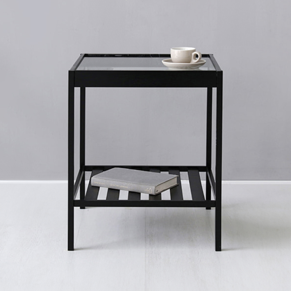 GLABO 사이드테이블 4040 대나무 블랙 0559.1100