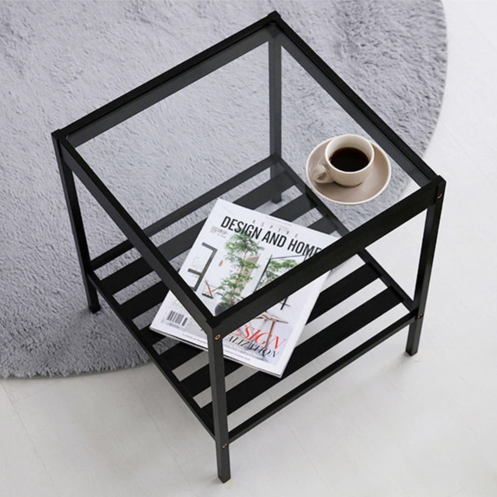 GLABO 사이드테이블 4040 대나무 블랙 0559.1100