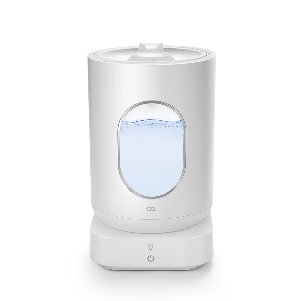 오아 글라스팀 대용량 가열식 가습기 유리 물멍 무드등 저소음 스텐 온열 아기 신생아