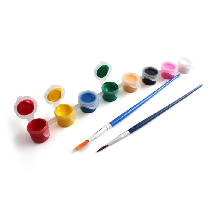 미니 아크릴 물감 C세트 8색 3ml (붓포함) / 소량 휴대용 통 미술 파렛트