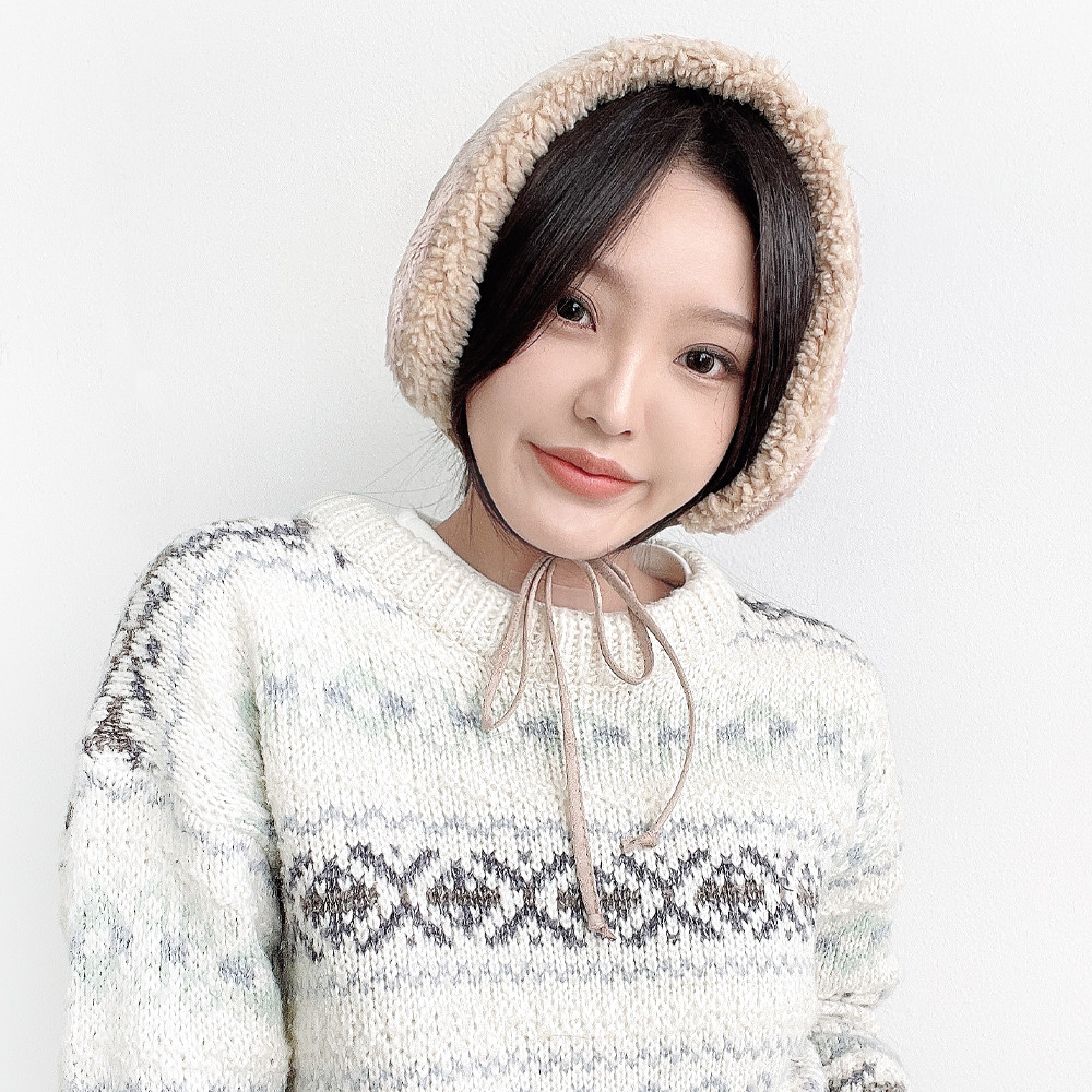 모뉴 뽀글이 양털 리버시블 여성 모자 겨울 방한 귀마개 귀도리