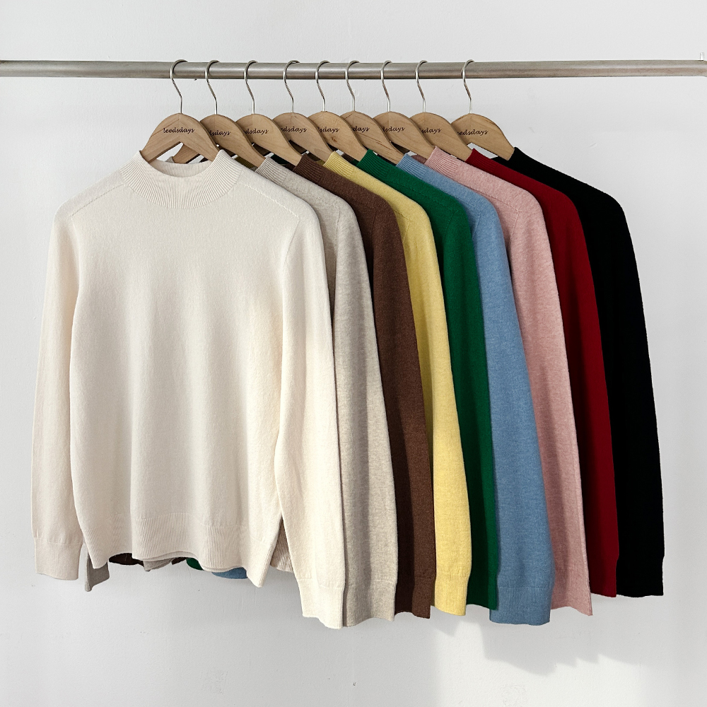 하이울 반목 홀가먼트 무봉제 여성 캐시미어 니트 제품 이미지