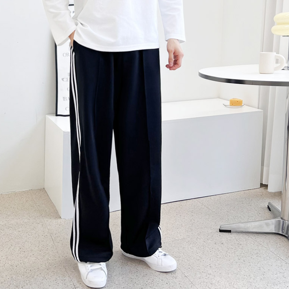 허벅돼바지 남자 통큰 통넓은 와이드 스트링 트레이닝 트랙팬츠 - 상세 이미지 5