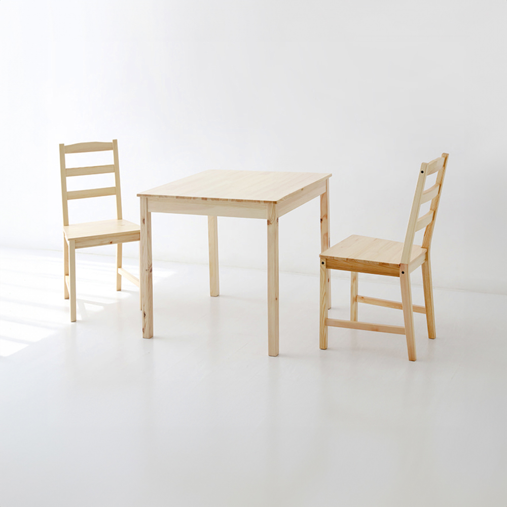 HORBO 2인원목식탁세트 소나무 740mm, 내추럴 0151.9466 - 상세 이미지 4