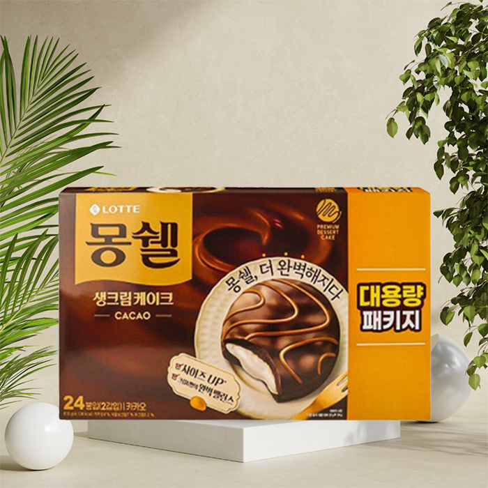 롯데웰푸드 몽쉘통통 카카오 816g (24개입) 실속형 대용량 - 상품 이미지