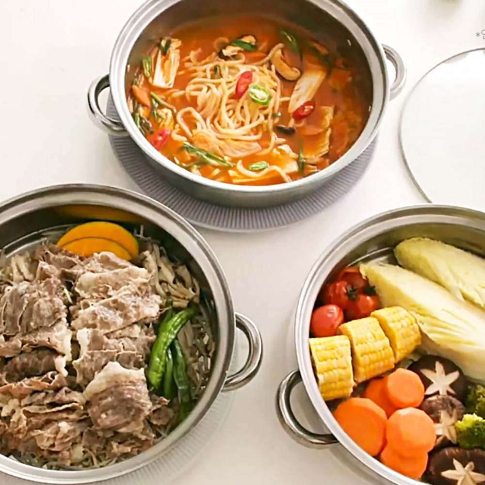 코벤 스텐 전골찜 찜의나라 3단 샤브 인덕션 전골냄비 - 상세 이미지 4